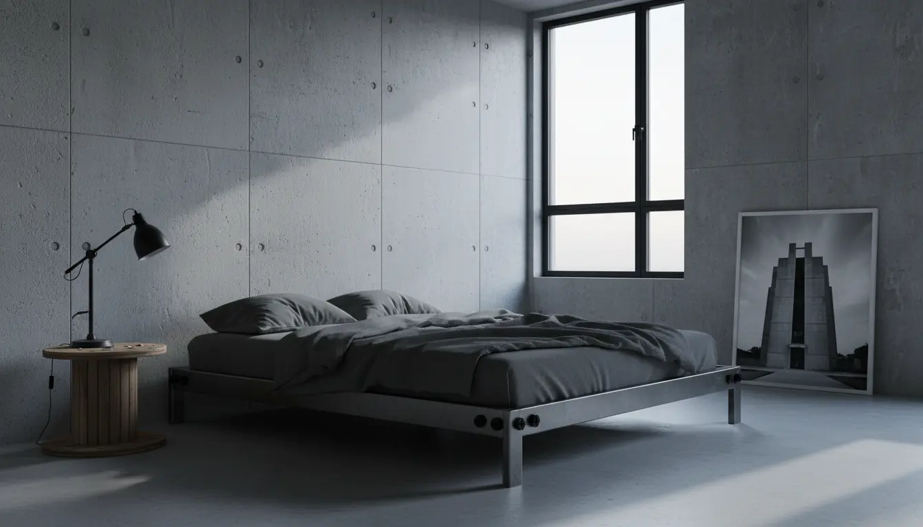 Styl industrialny w sypialni